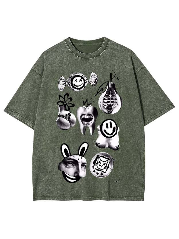 Abstract Chaos Collage Washed Tshirt
