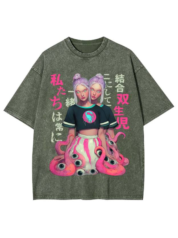 Twins of the Abyss Washed Tshirt