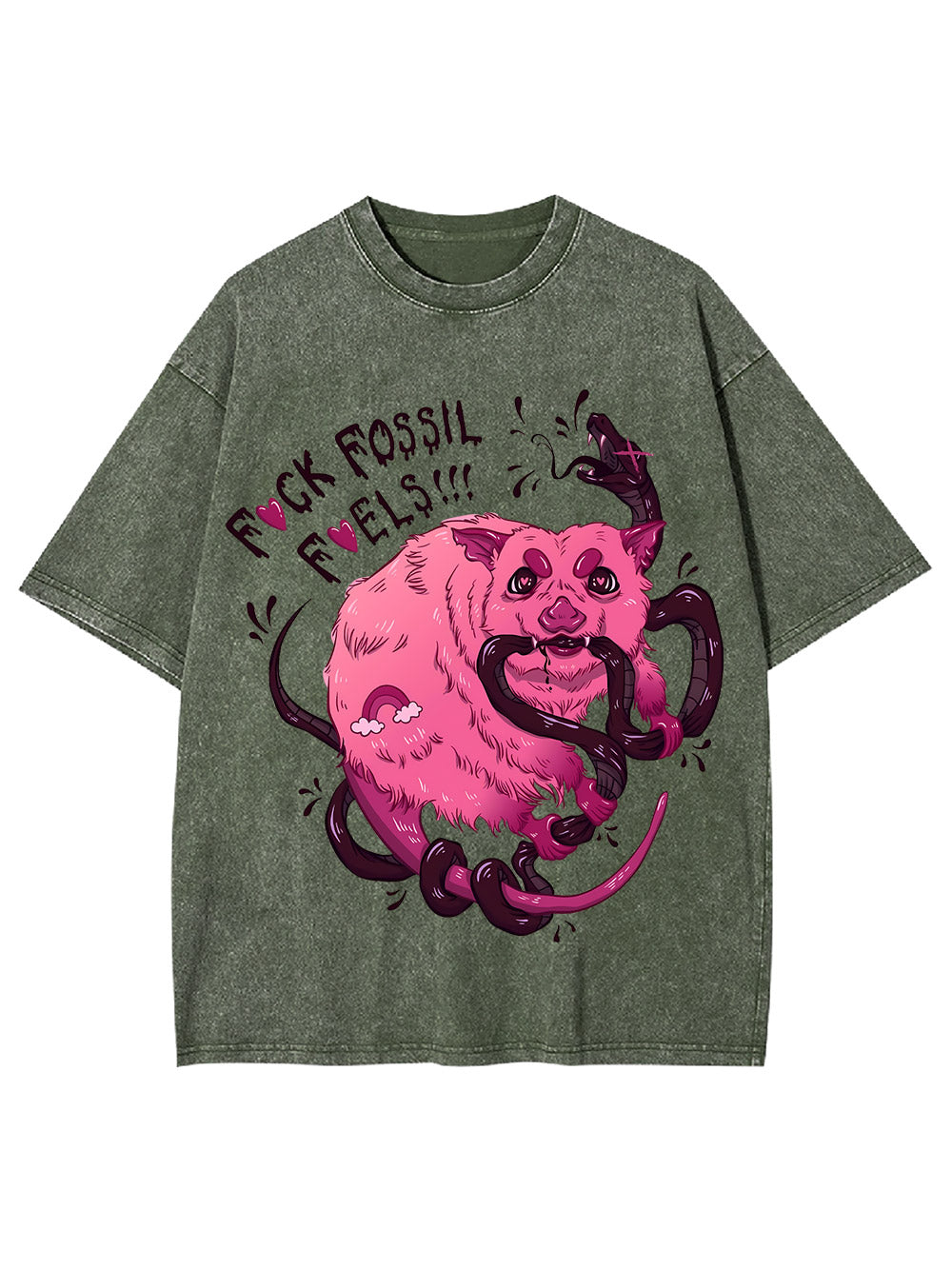 F*Ck Fossil Fuels Washed Tshirt