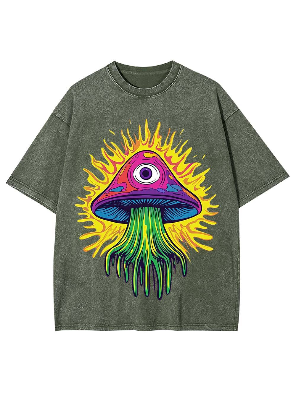 Trippy mushroom Washed Tshirt