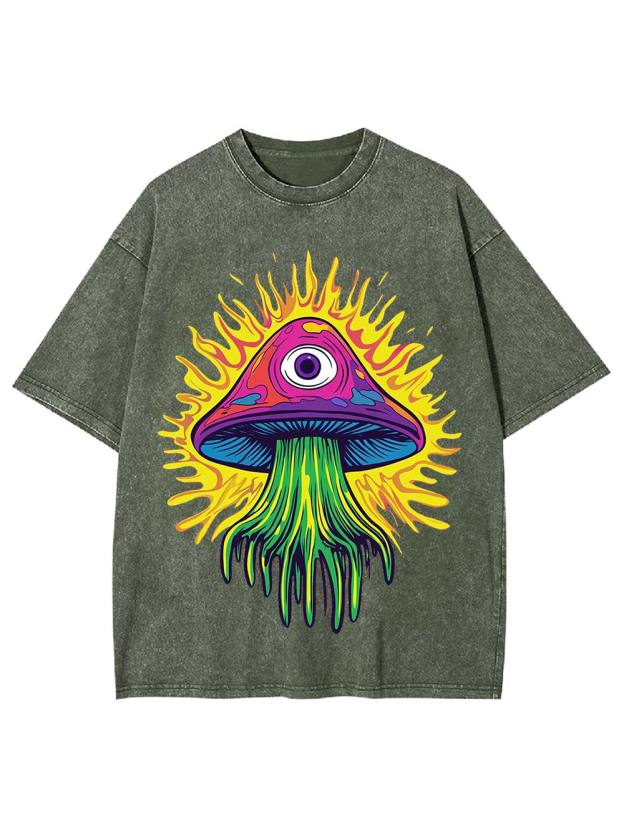 Trippy mushroom Washed Tshirt