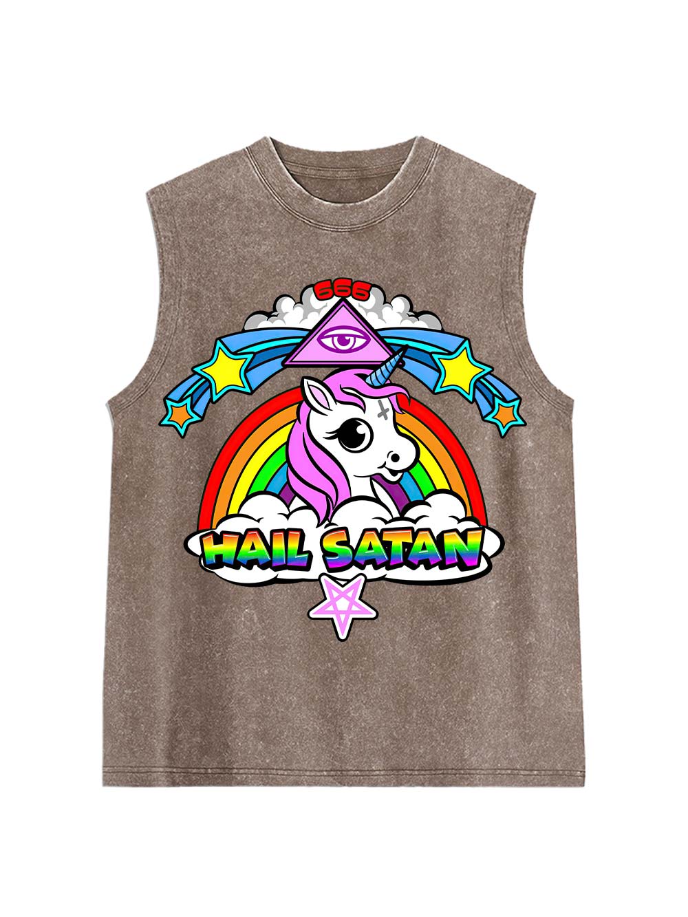 Hail Satan  Washed Tank Top
