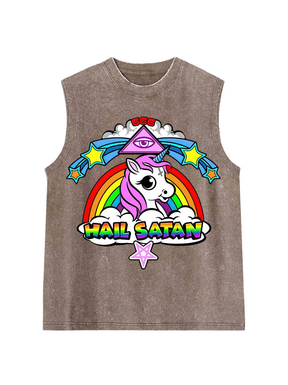 Hail Satan  Washed Tank Top
