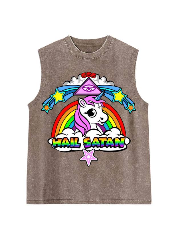Hail Satan  Washed Tank Top