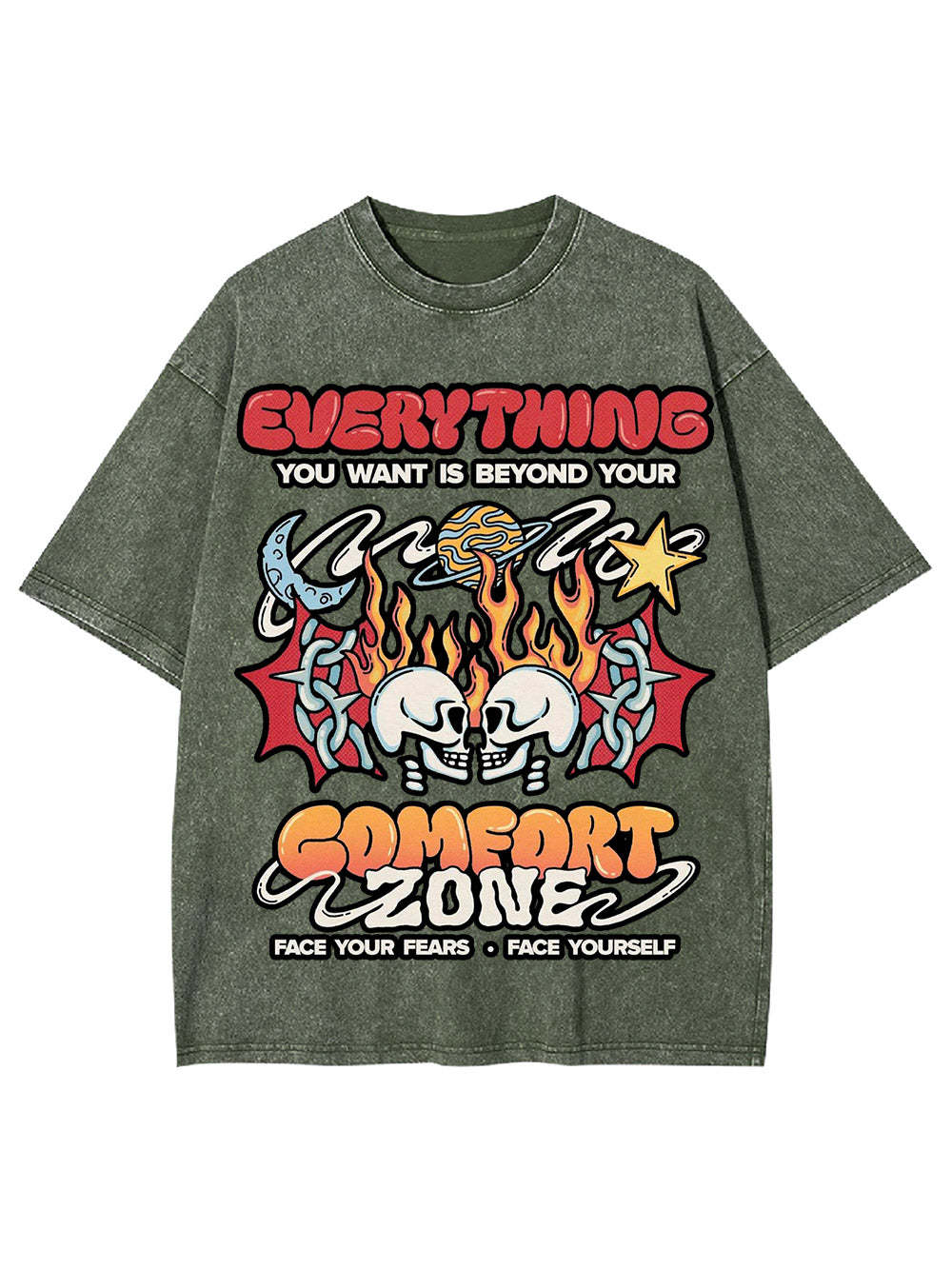 Face Your Fears. Face Yourself Washed Tshirt