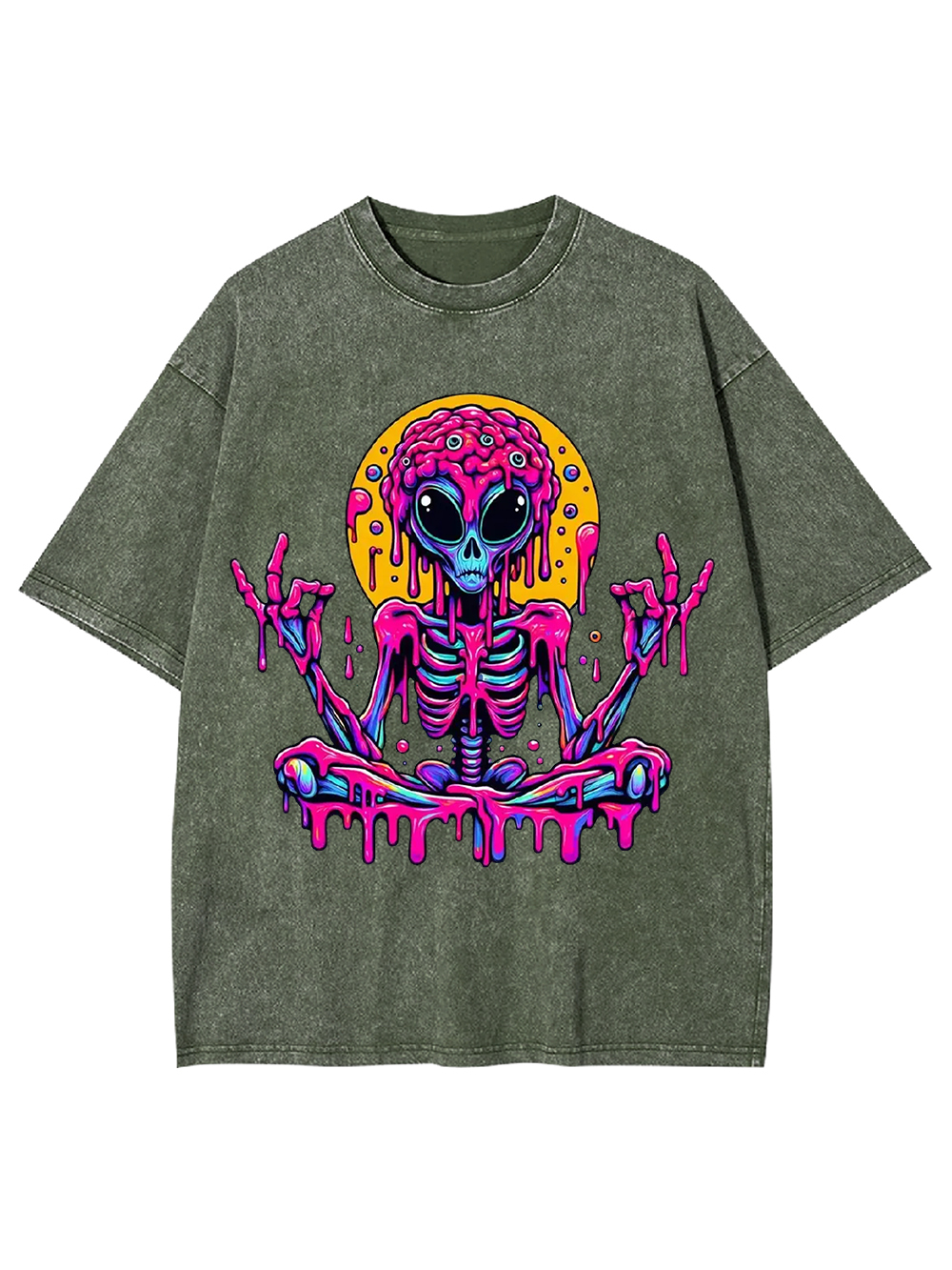 Melting Alien Zen Washed Tshirt