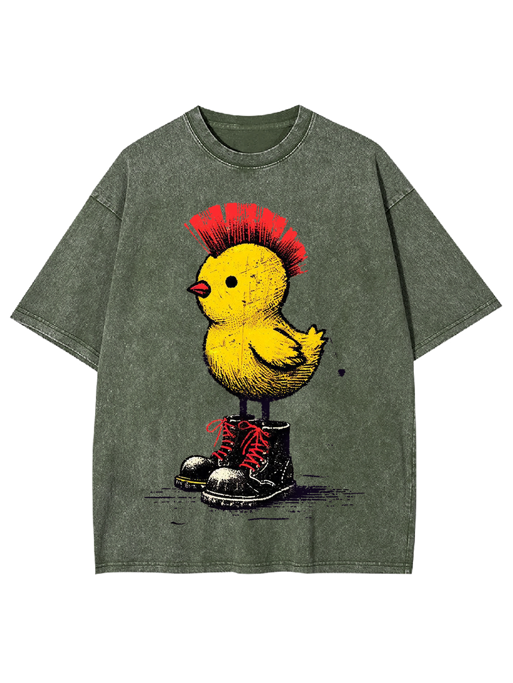 Punk Rock Chick Washed Tshirt-ClassyOutlaw Sale