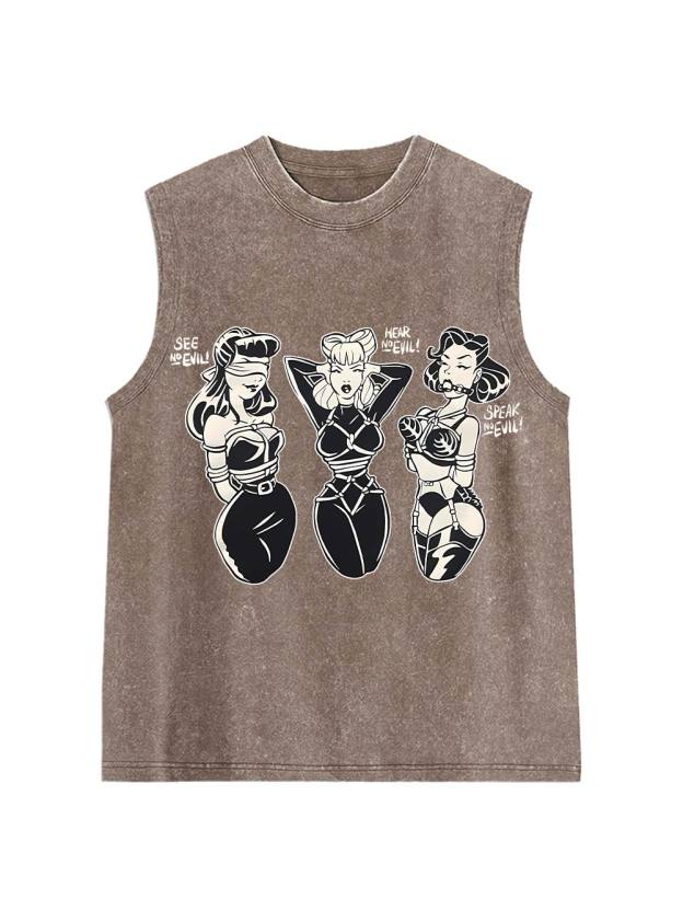 See Hear Speak Washed Tank Top