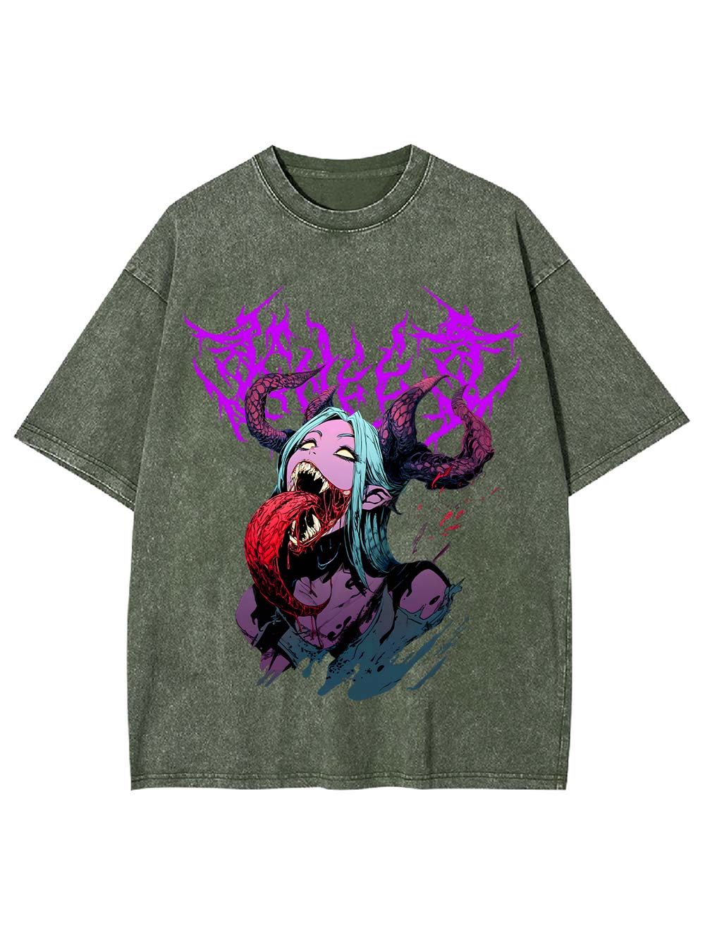 Demonic Elegance Unleashed Washed Tshirt