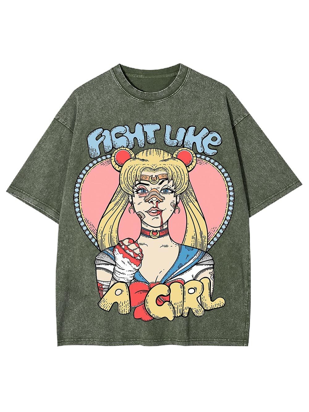 Ficht Like A Girl Washed Tshirt