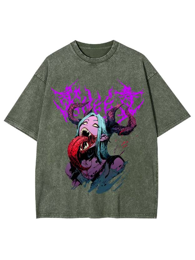 Demonic Elegance Unleashed Washed Tshirt