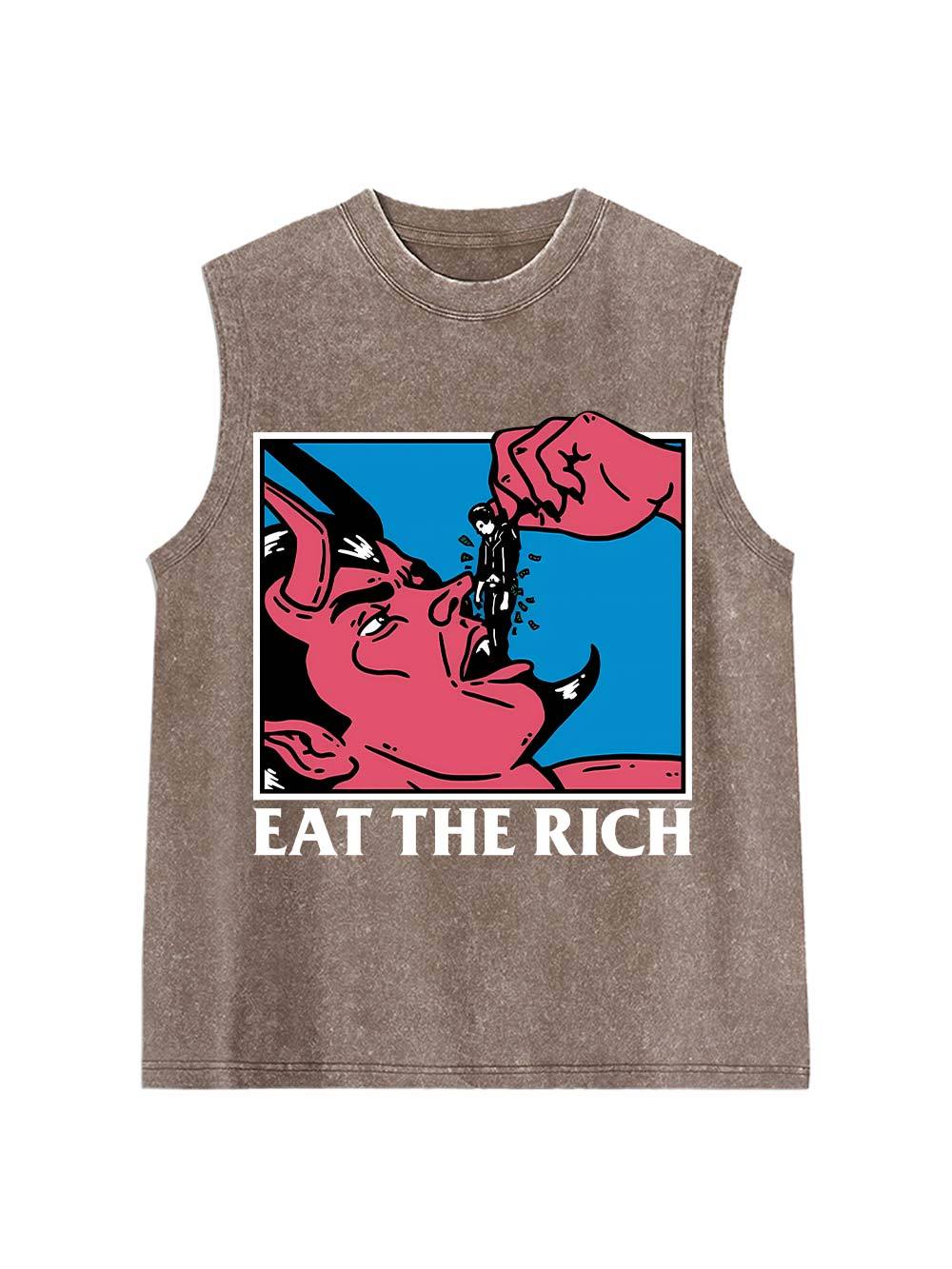 Eat The Rich Washed Tank Top