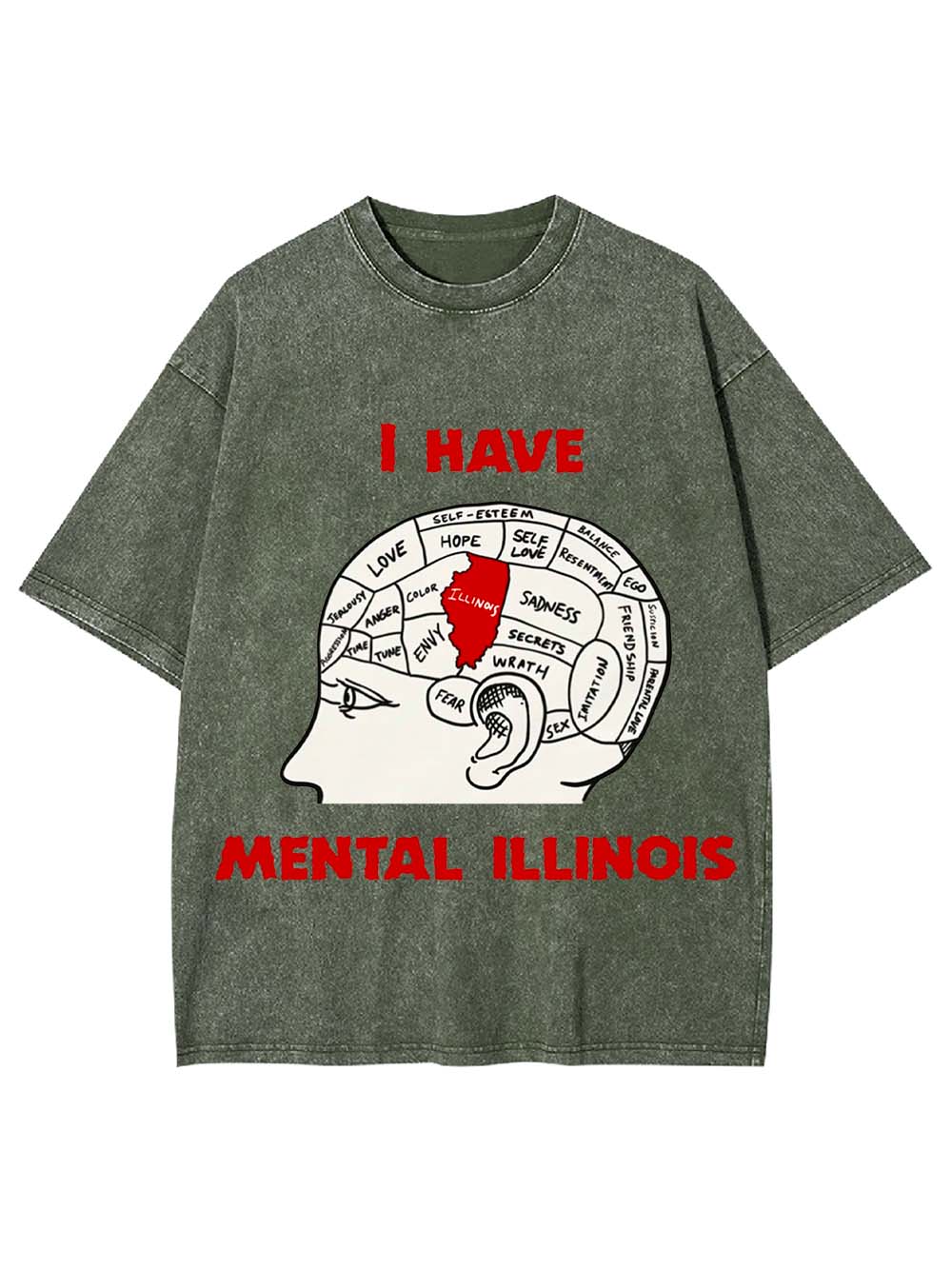 I HAVE MENTAL ILLINOIS WASHED TSHIRT