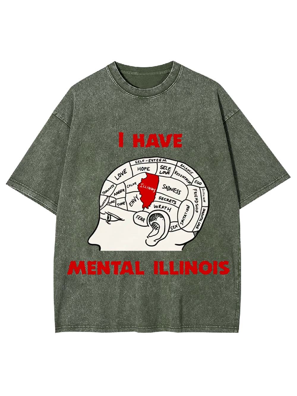 I HAVE MENTAL ILLINOIS WASHED TSHIRT