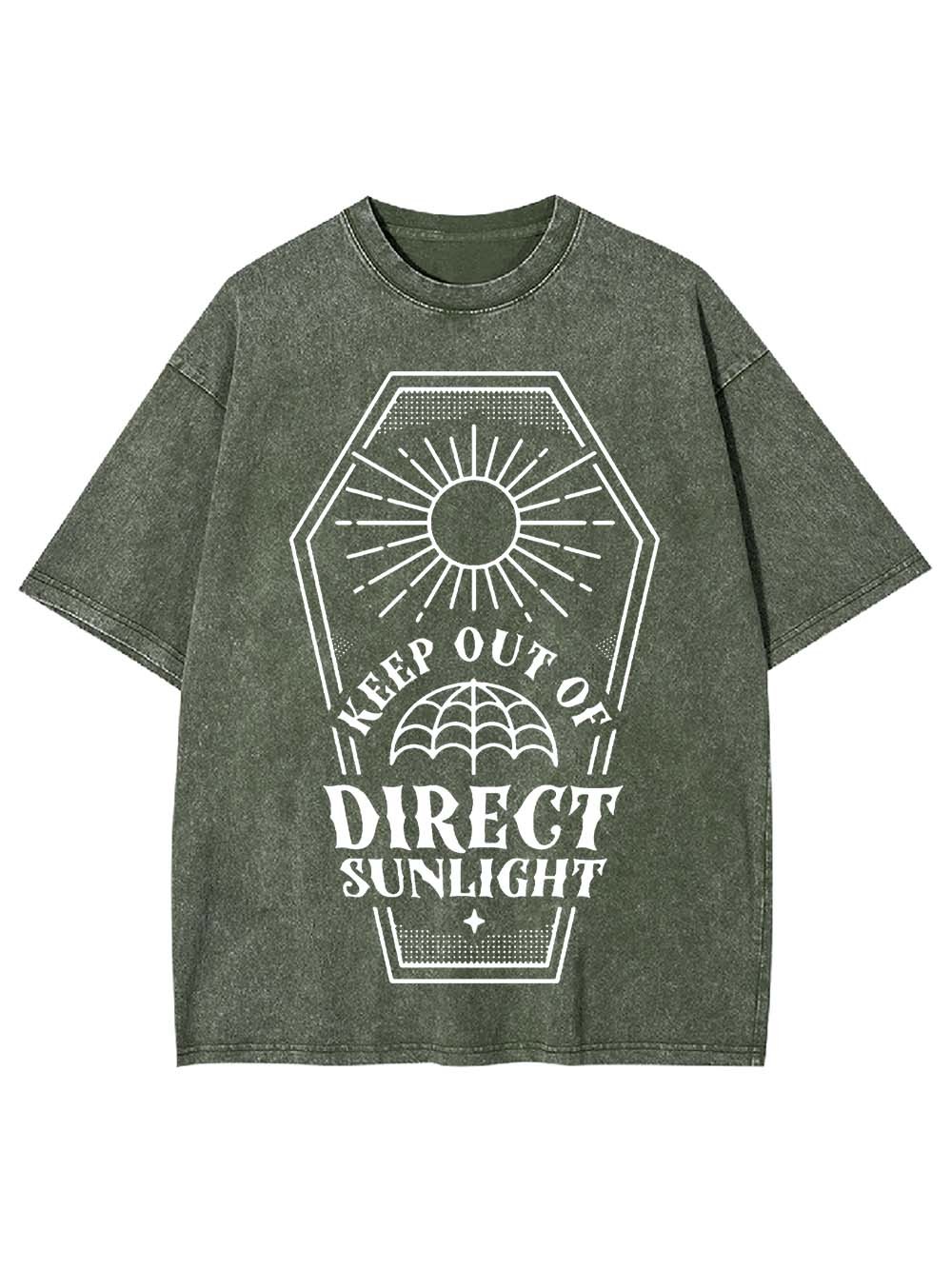 Keep Out Of Diregt Sunlight Washed Tshirt