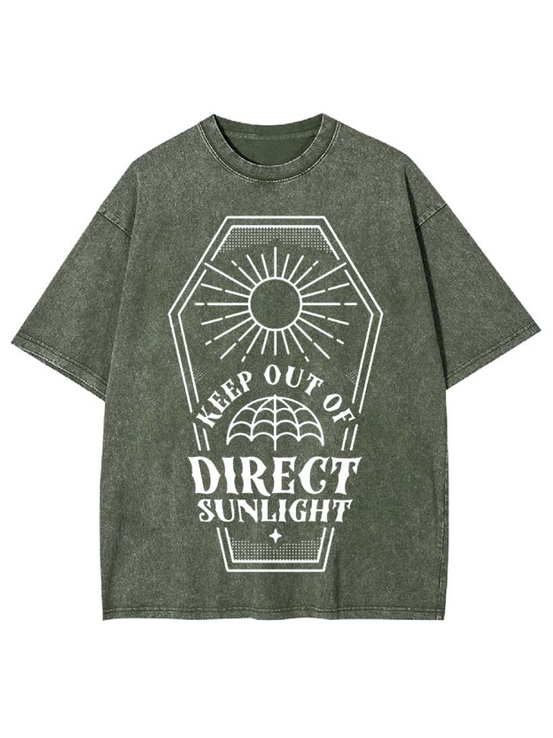 Keep Out Of Diregt Sunlight Washed Tshirt