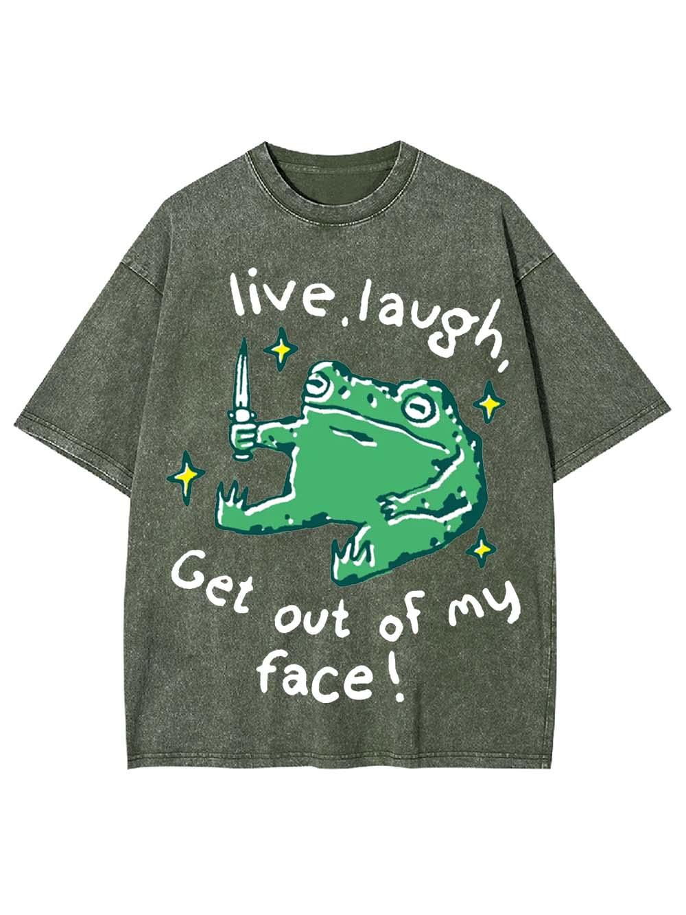 Live, Laugh, Threaten Washed Tshirt