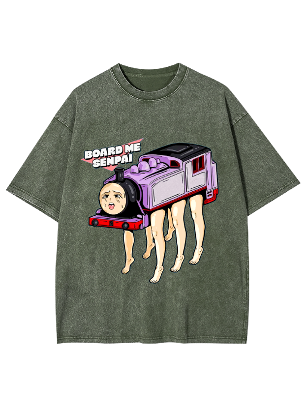 BOARD ME   SENPAI   Washed Tshirt