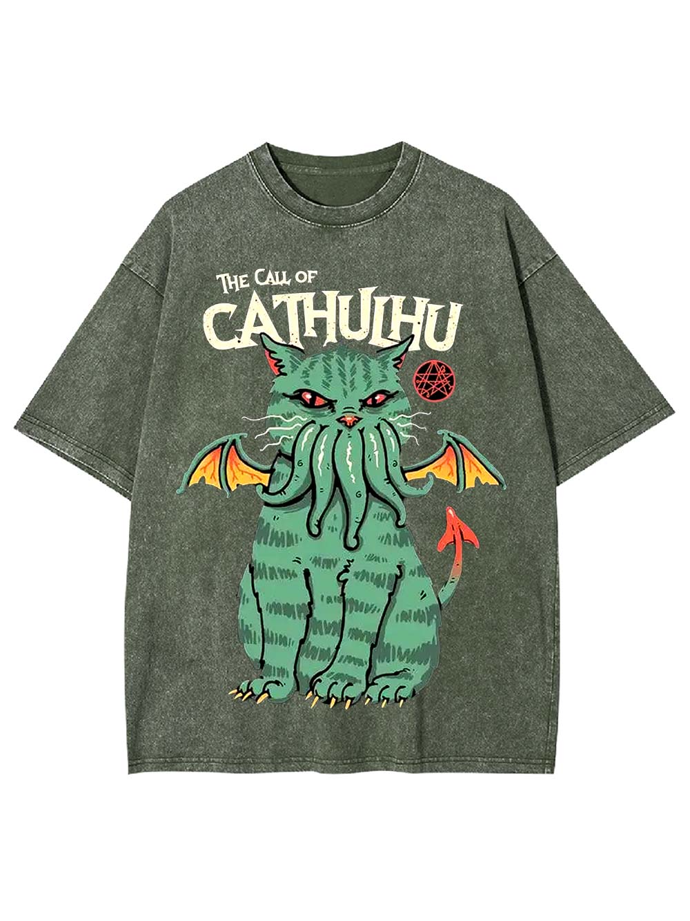 The Call of Cathulhu Washed Tshirt