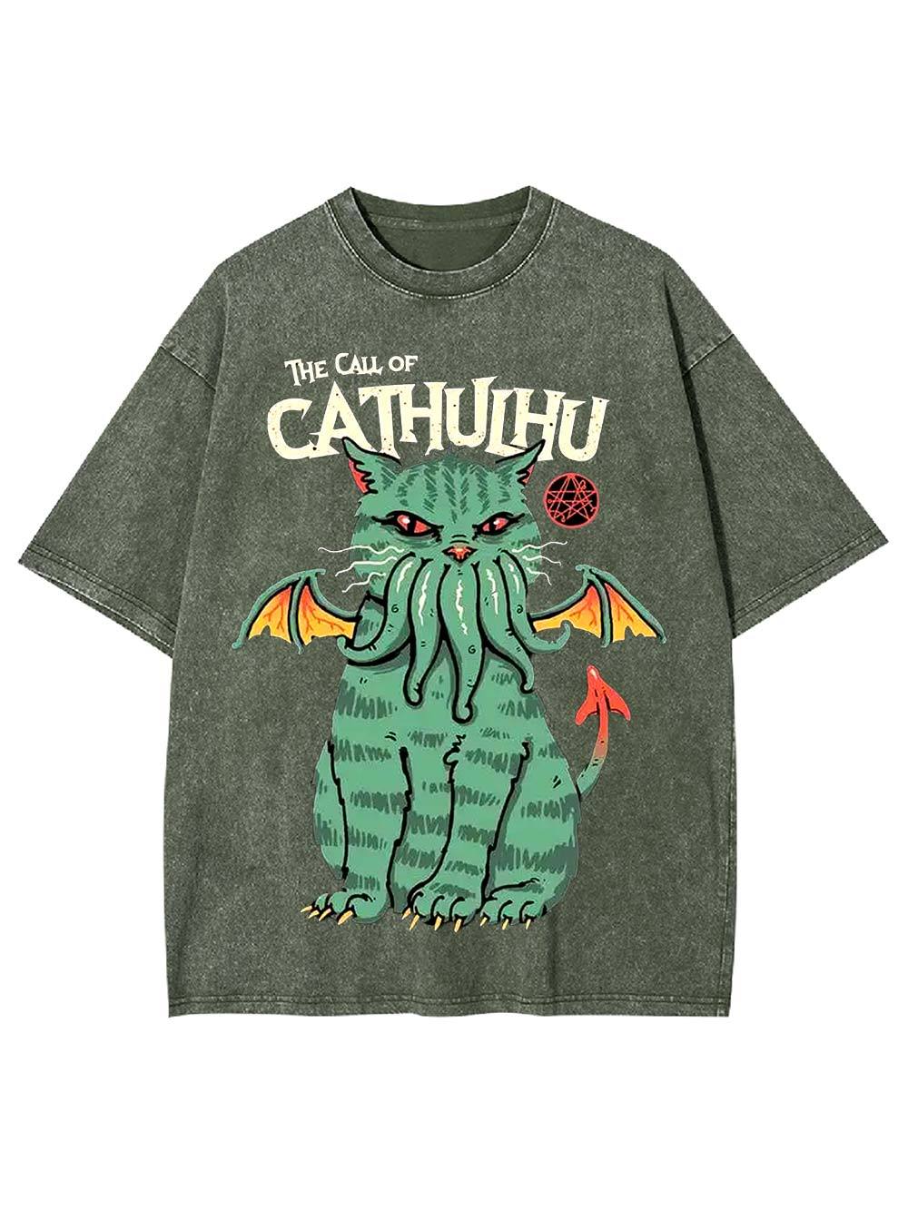 The Call of Cathulhu Washed Tshirt