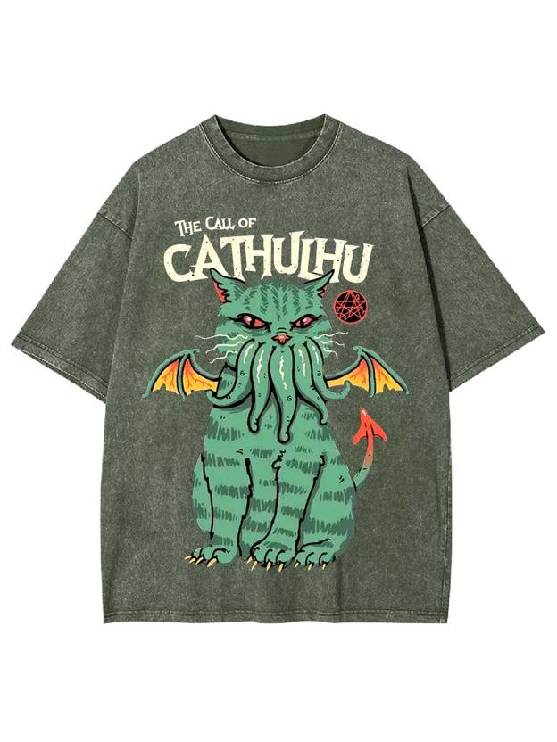 The Call of Cathulhu Washed Tshirt