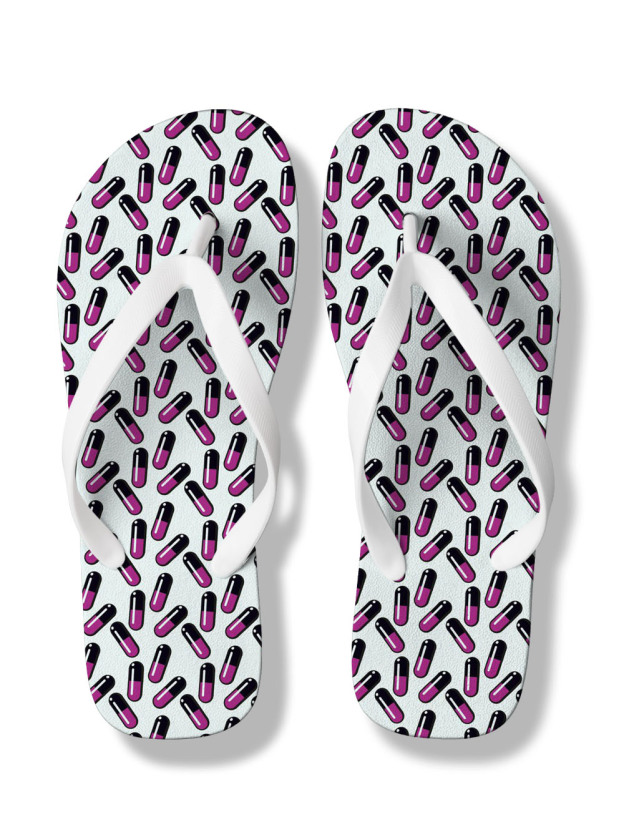 Vibrant Capsule Pattern FLIP FLOPS