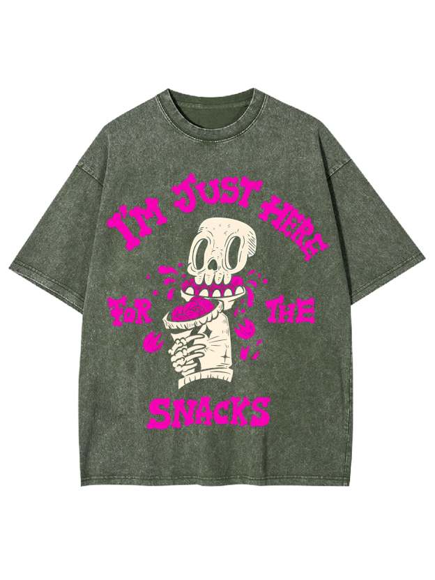 I'm Just Here For The Snacks Washed Tshirt