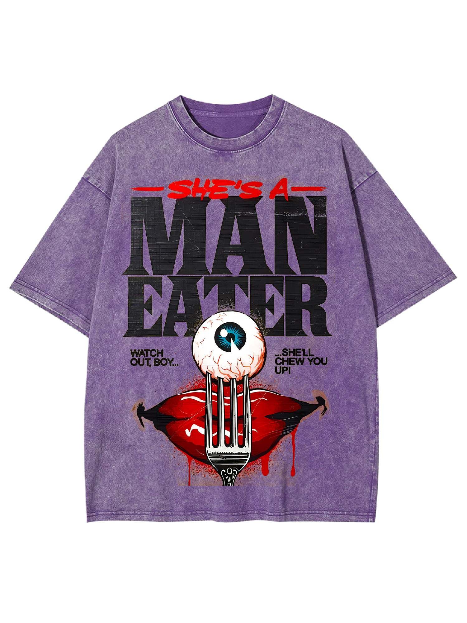 She's A Man Eater Washed Tshirt