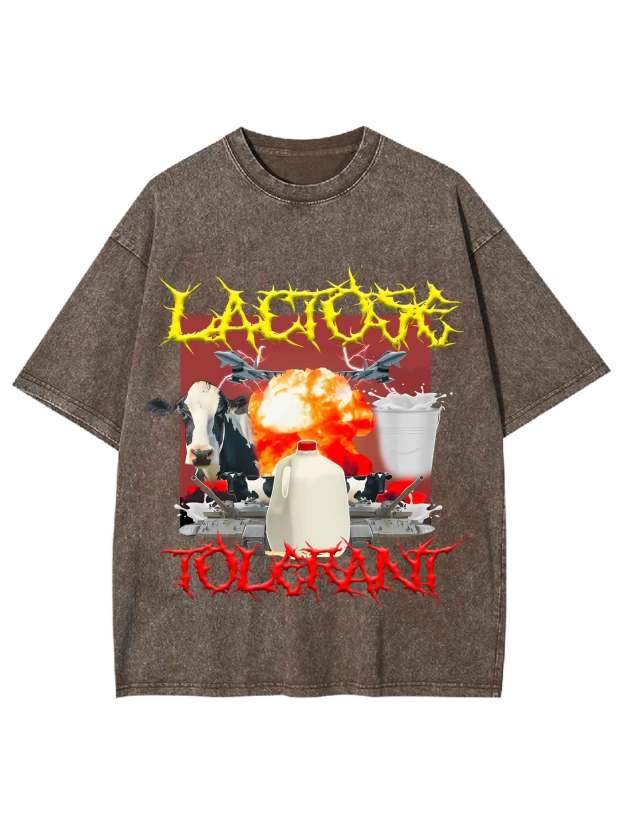 Lactose Intolerant Washed Tshirt