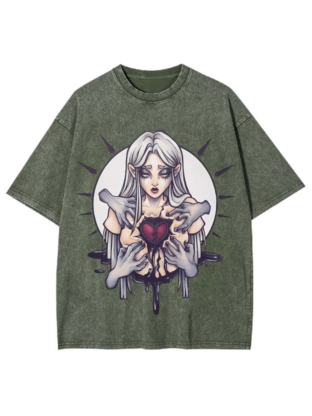 BROKEN HEART GRASP WASHED TSHIRT