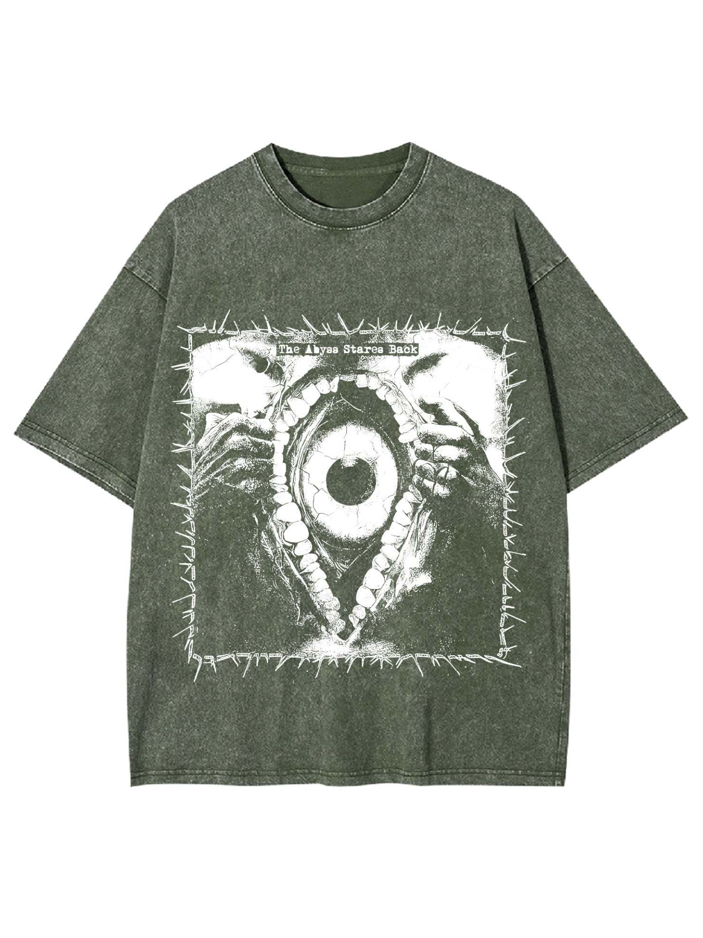 Gaze Into The Abyss Washed Tshirt-ClassyOutlaw Sale