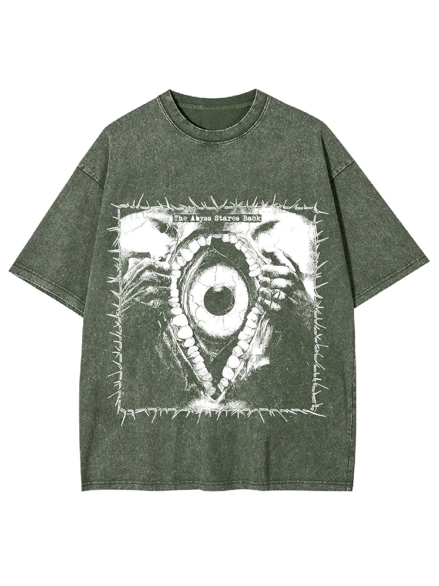 Gaze Into The Abyss Washed Tshirt-ClassyOutlaw Sale