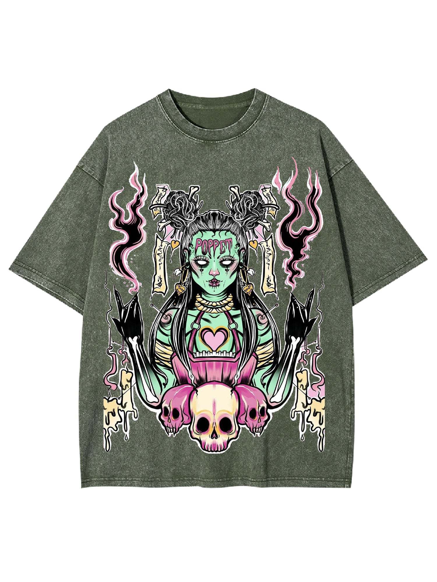 The Voodoo Witch In The Dark Night Washed Tshirt
