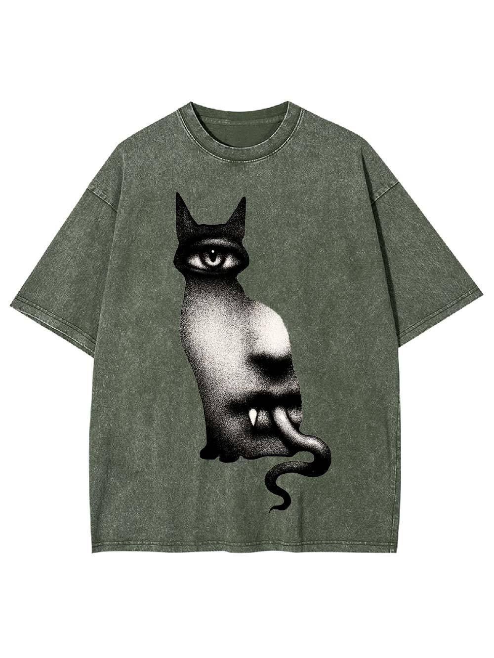 Surreal Feline Vision Washed Tshirt