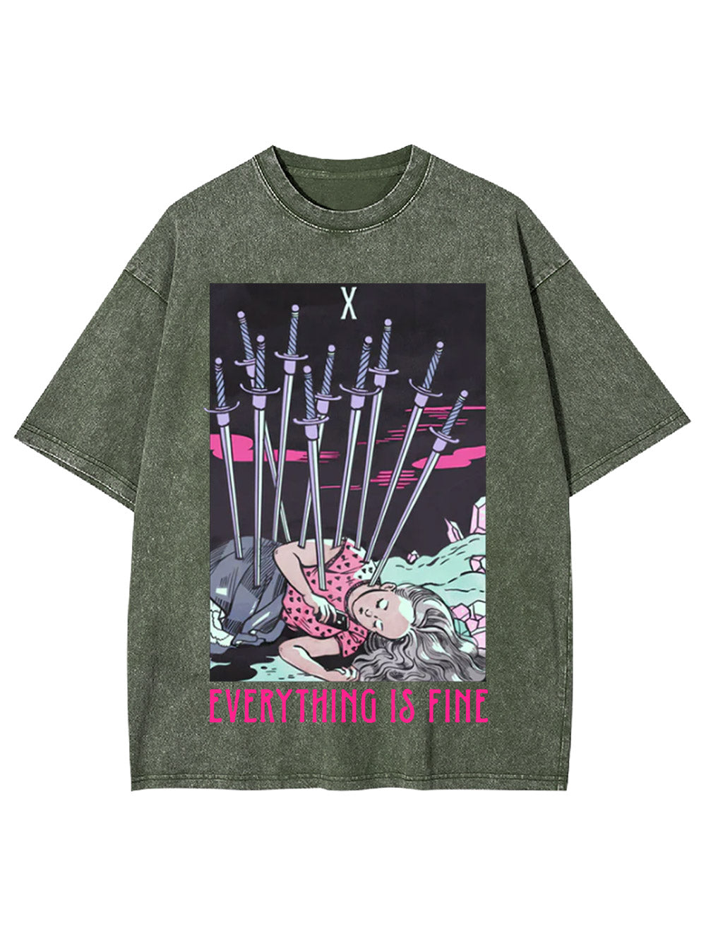 Eyerything Is Fine Washed Tshirt