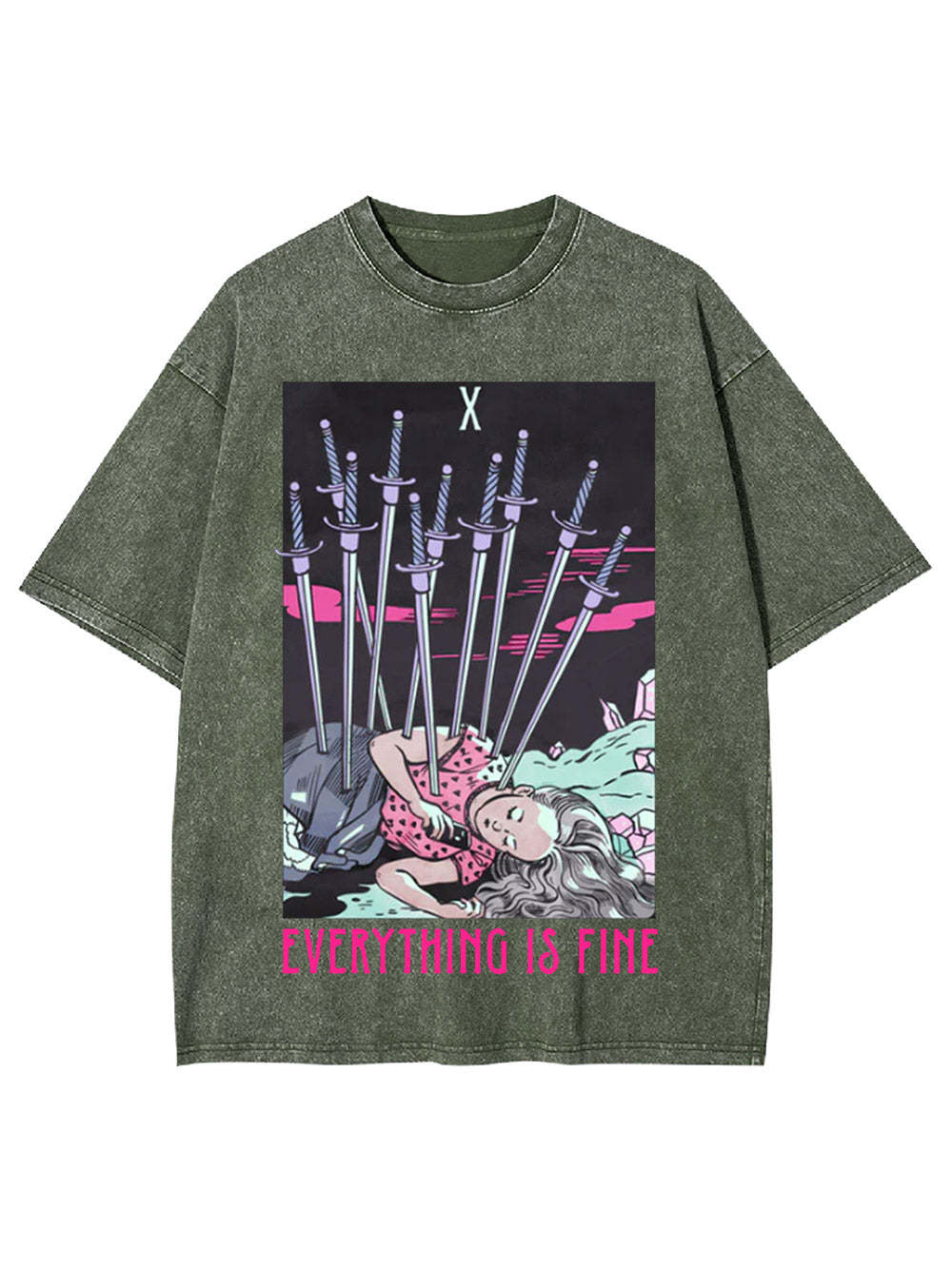 Eyerything Is Fine Washed Tshirt