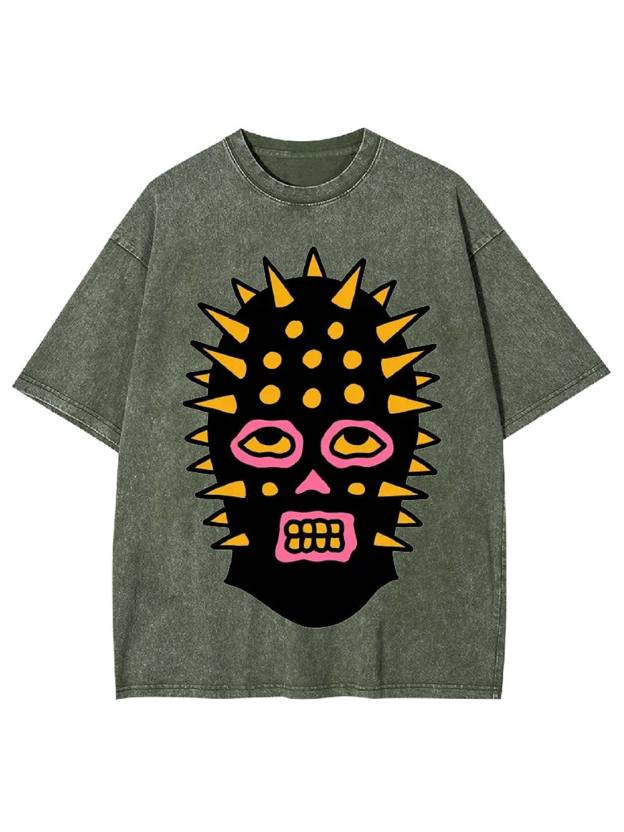 Spiked Mask Washed Tshirt
