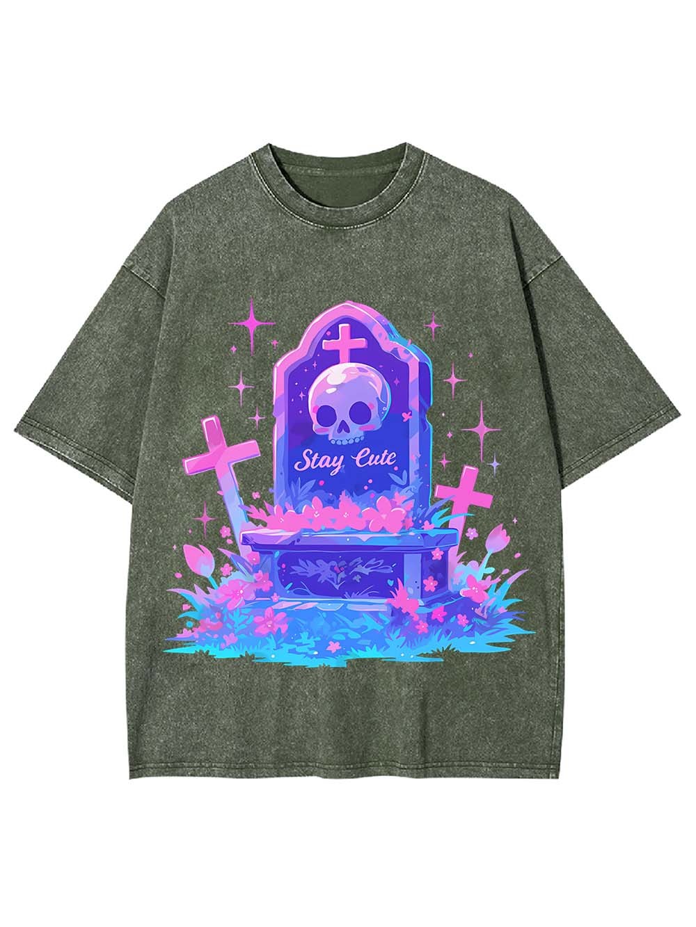 Stay Cute Forever Washed Tshirt