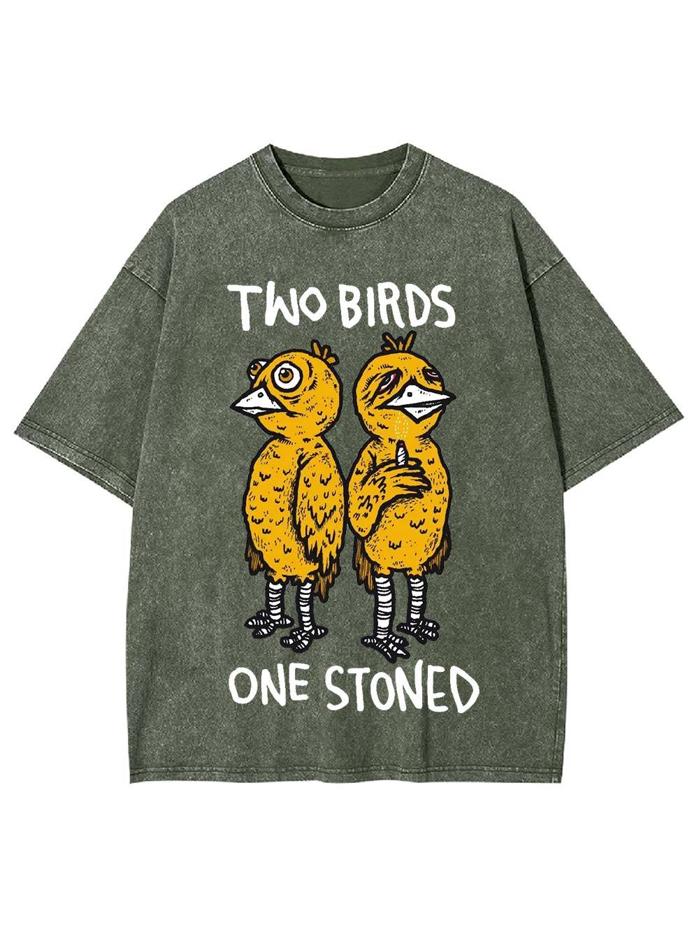 Two Birds One Stoned Washed Tshirt