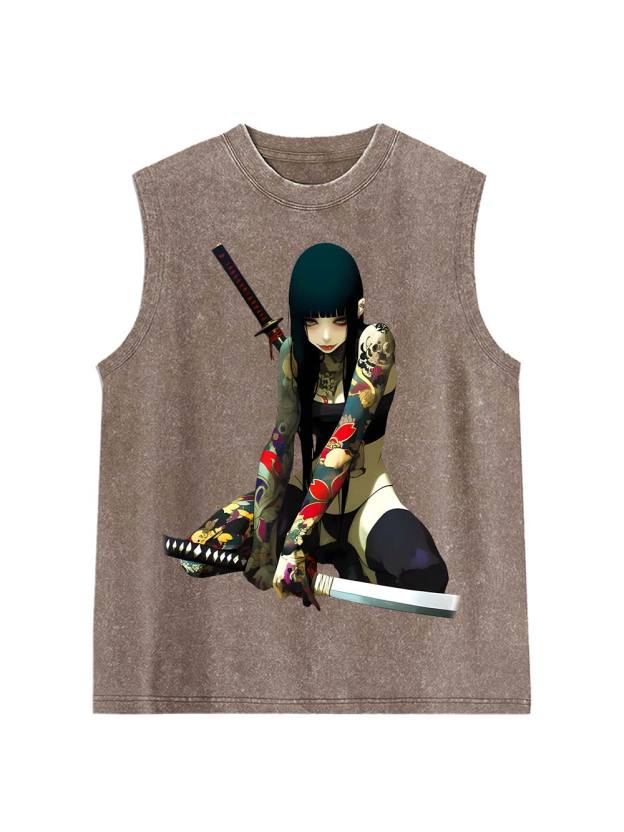 Tattooed Blade Warrior Washed Tank Top