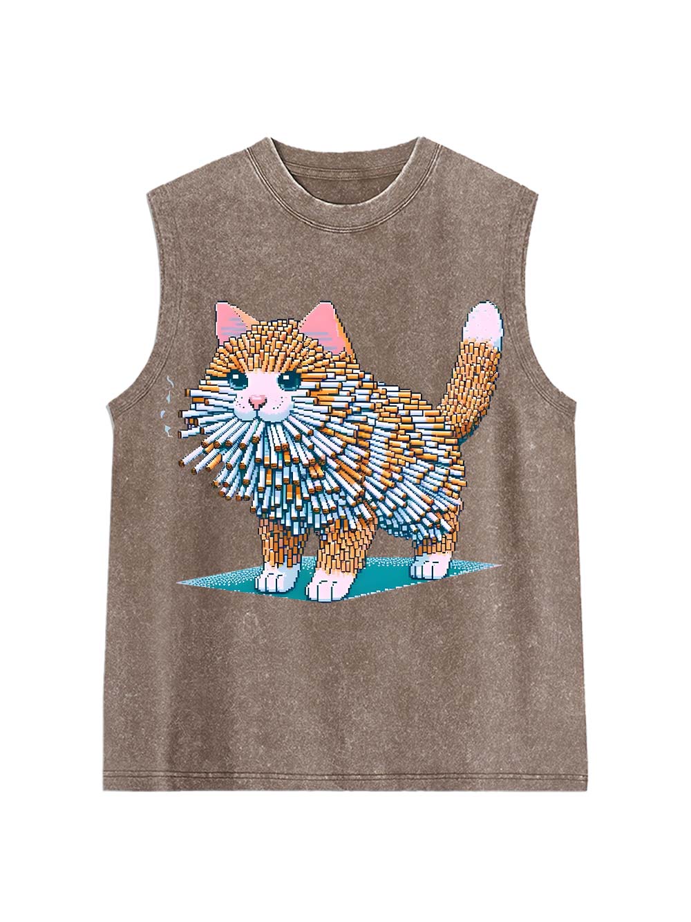 Cigarette Cat  Washed Tank Top