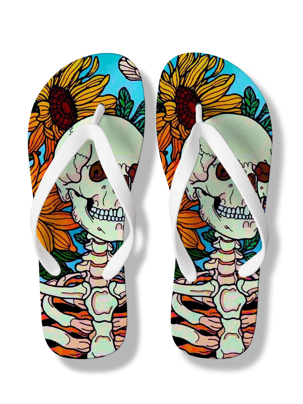 BLOOMING BONES FLIP FLOPS