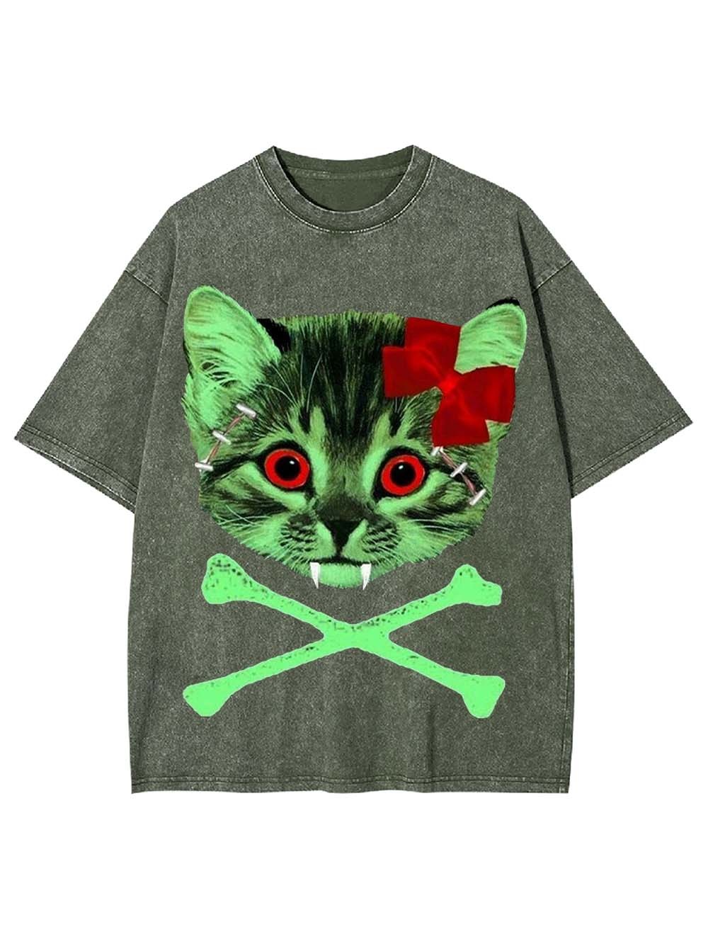 Zombie Kitty Washed Tshirt