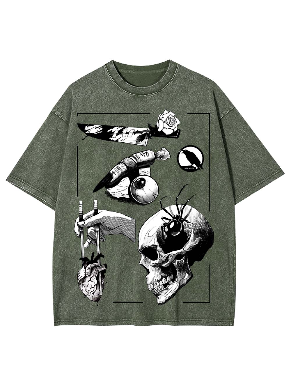Dark Surreal Illustrations Washed Tshirt