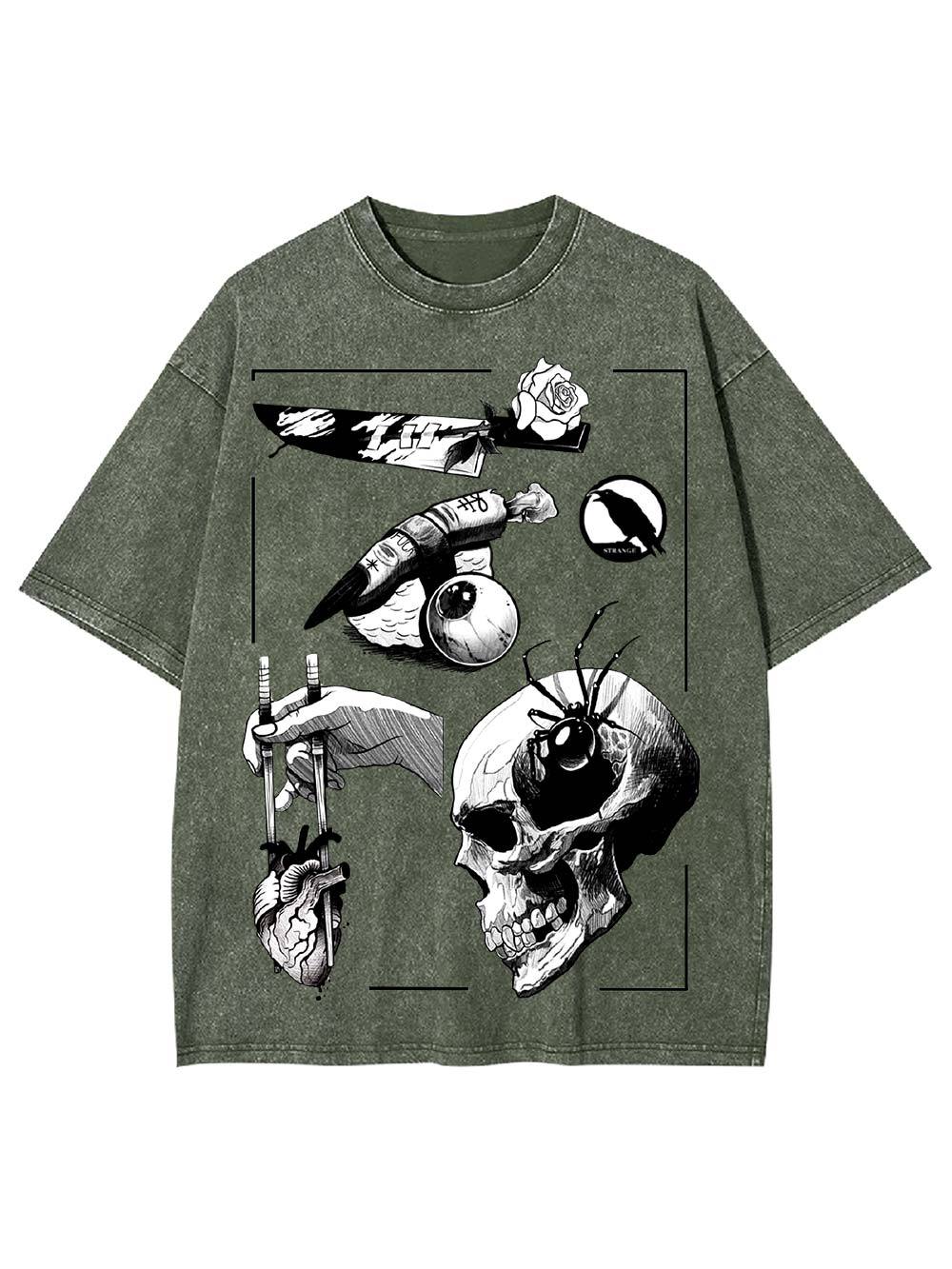 Dark Surreal Illustrations Washed Tshirt