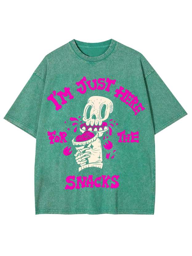 I'm Just Here For The Snacks Washed Tshirt
