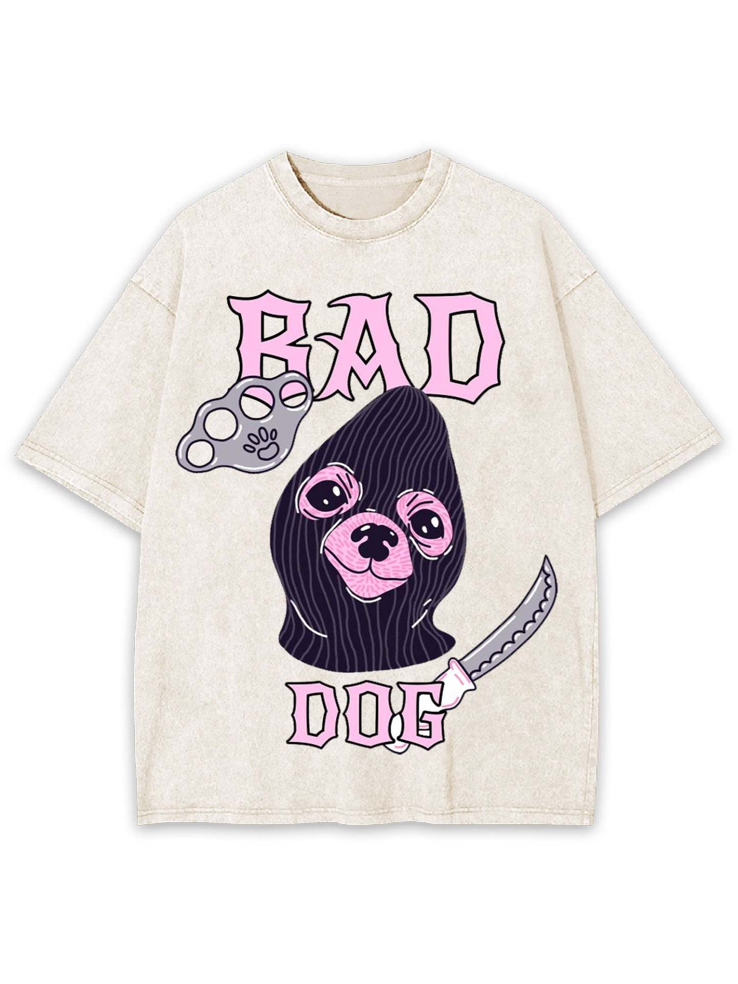 Bad Dog Washed Tshirt-ClassyOutlaw Sale