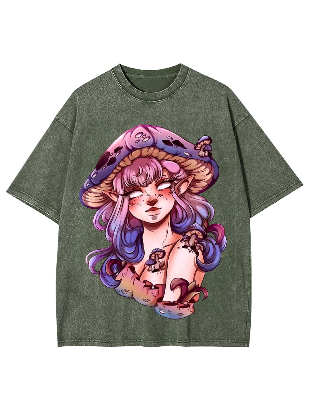 Mushroom Fairy Enchantress Washed Tshirt