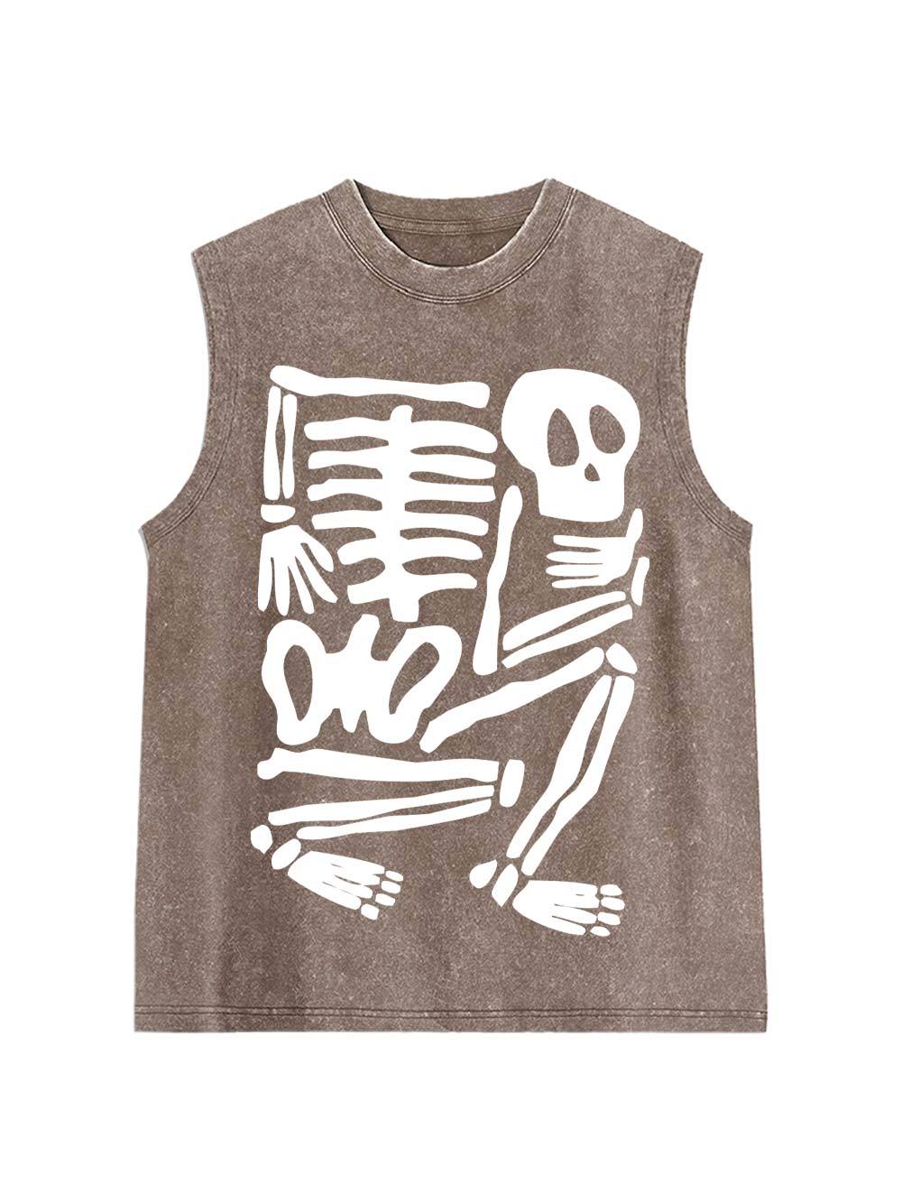 Skeleton Puzzle Washed Tank Top