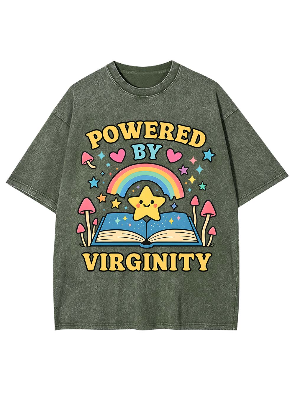 Powered By Virginity Washed Tshirt